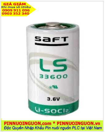 Saft LS33600; Pin nuôi nguồn PLC Saft LS33600 lithium 3.6v D 17000mAh chính hãng _Xuất xứ Pháp